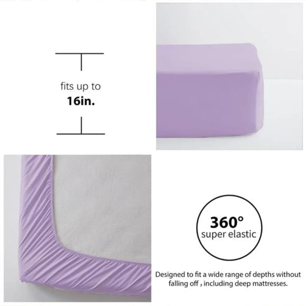 New Twin Comforter Set 5 Pieces, Light Purple Seersucker Bed in a Bag